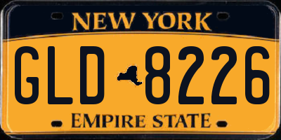 NY license plate GLD8226
