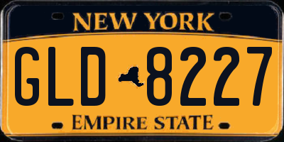 NY license plate GLD8227