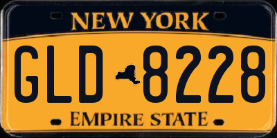 NY license plate GLD8228