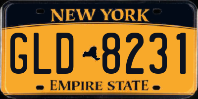 NY license plate GLD8231