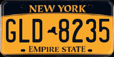 NY license plate GLD8235