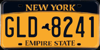 NY license plate GLD8241