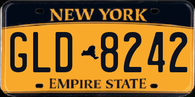 NY license plate GLD8242