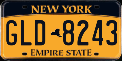 NY license plate GLD8243