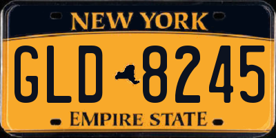 NY license plate GLD8245