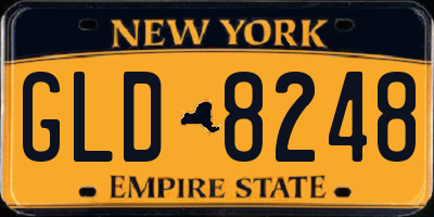 NY license plate GLD8248