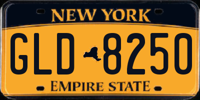 NY license plate GLD8250