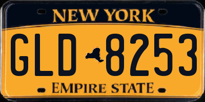NY license plate GLD8253