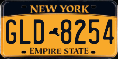 NY license plate GLD8254
