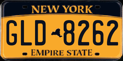 NY license plate GLD8262