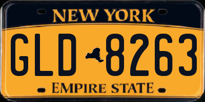 NY license plate GLD8263