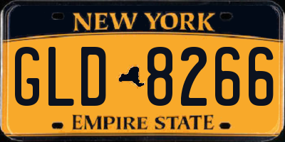 NY license plate GLD8266