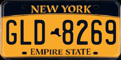 NY license plate GLD8269