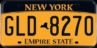 NY license plate GLD8270