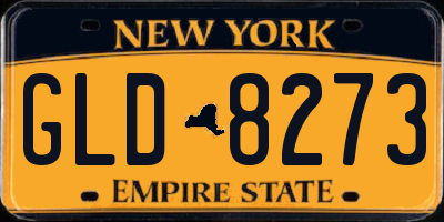 NY license plate GLD8273