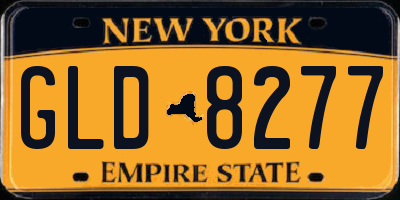 NY license plate GLD8277