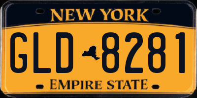 NY license plate GLD8281