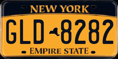 NY license plate GLD8282
