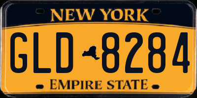 NY license plate GLD8284