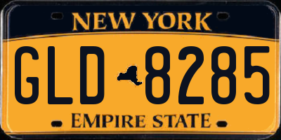 NY license plate GLD8285