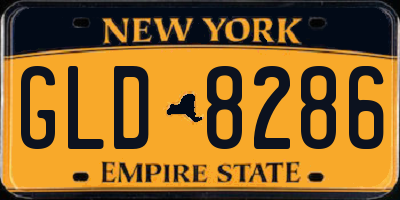 NY license plate GLD8286