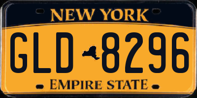 NY license plate GLD8296