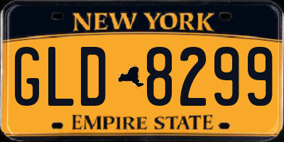 NY license plate GLD8299