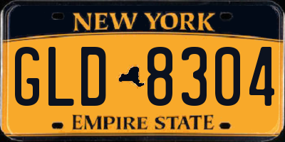 NY license plate GLD8304