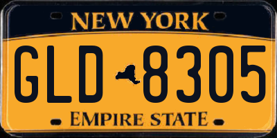 NY license plate GLD8305