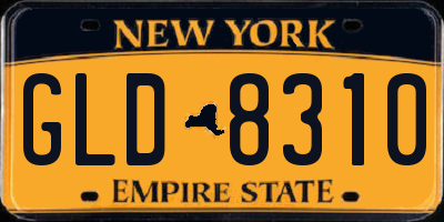 NY license plate GLD8310
