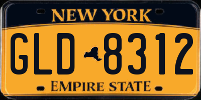 NY license plate GLD8312