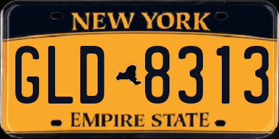 NY license plate GLD8313