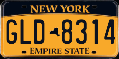NY license plate GLD8314