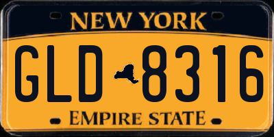 NY license plate GLD8316