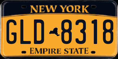 NY license plate GLD8318