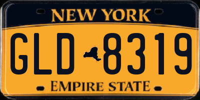 NY license plate GLD8319