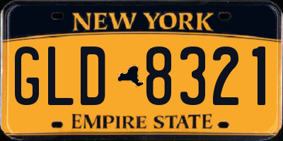 NY license plate GLD8321
