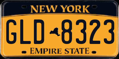 NY license plate GLD8323