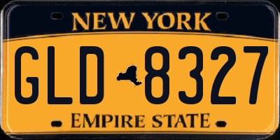 NY license plate GLD8327