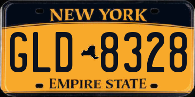 NY license plate GLD8328
