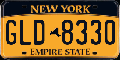 NY license plate GLD8330