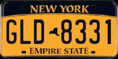 NY license plate GLD8331