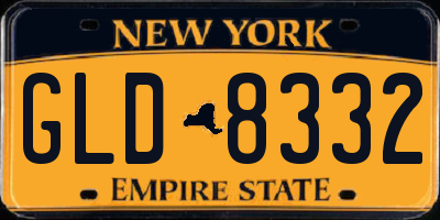 NY license plate GLD8332
