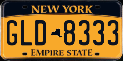 NY license plate GLD8333