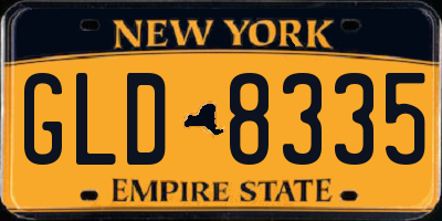 NY license plate GLD8335