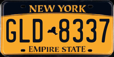 NY license plate GLD8337