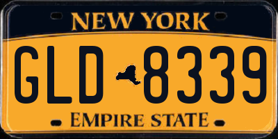 NY license plate GLD8339