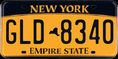 NY license plate GLD8340