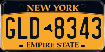 NY license plate GLD8343