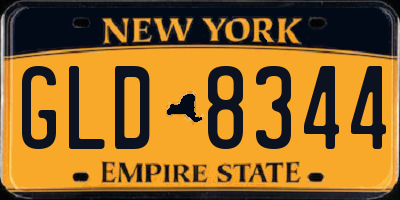 NY license plate GLD8344